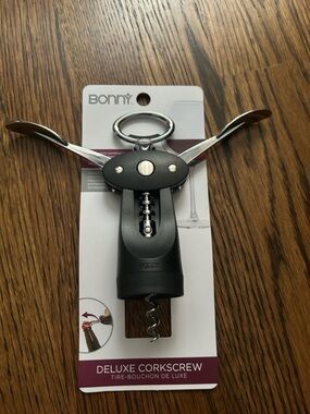 Bonny Black & Silver Deluxe Wing Corkscrew